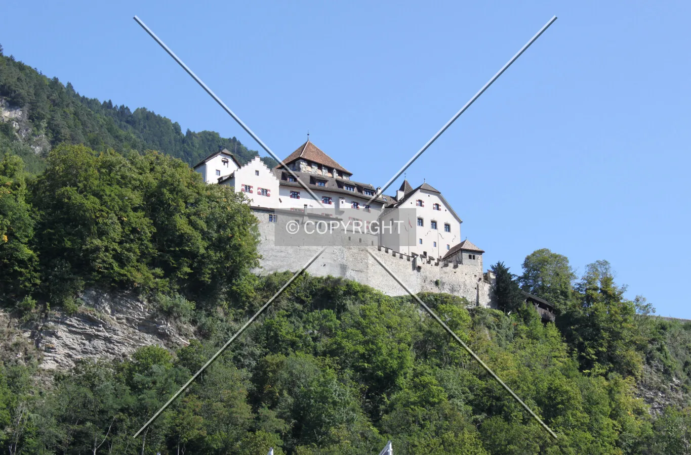 Looking up from the northwest