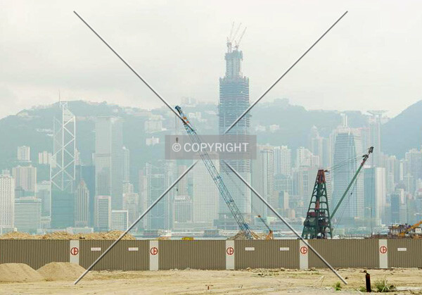Looking south from Kowloon Station construction site