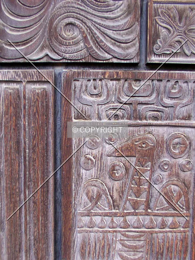 Detail of artwork around the entrance