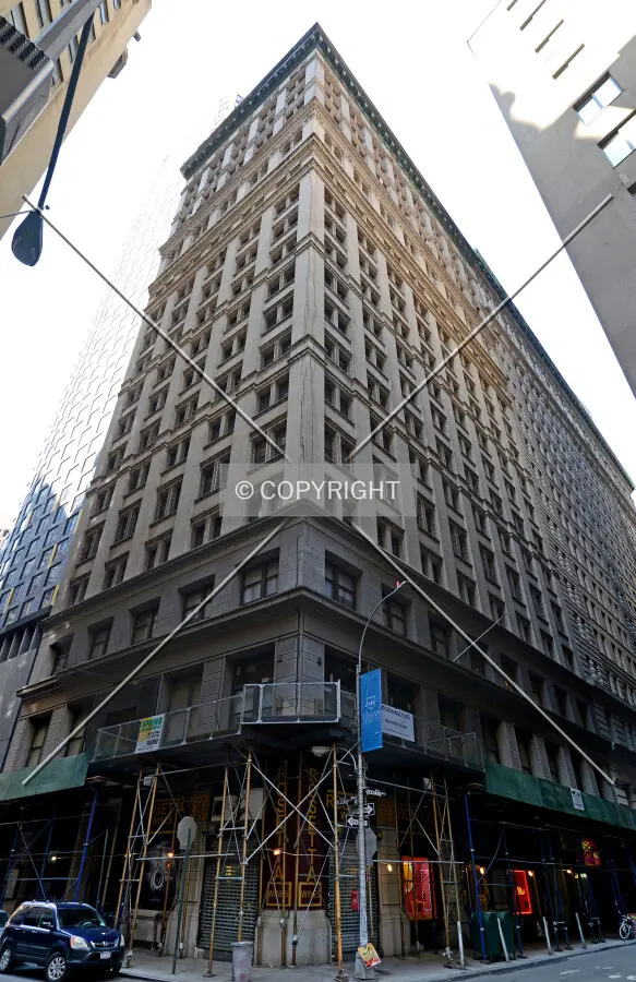View from the northeast at William Street and Exchange Place