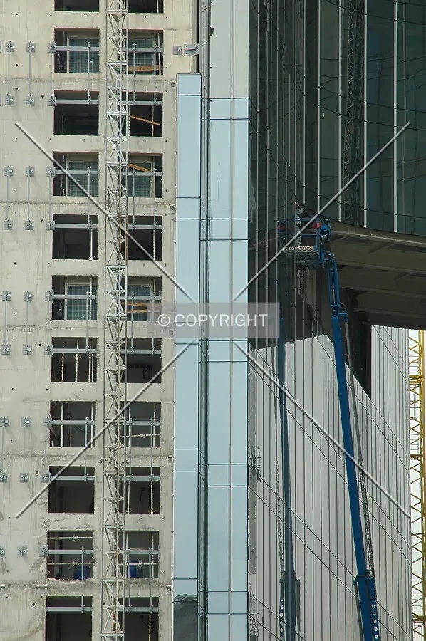 Concrete and glass facade