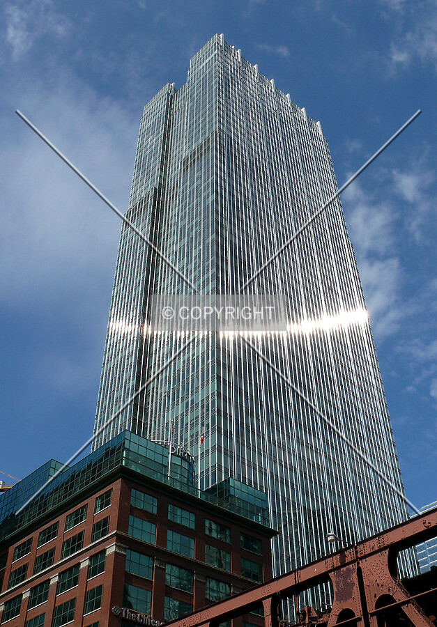 View from the Chicago river at Wells Street