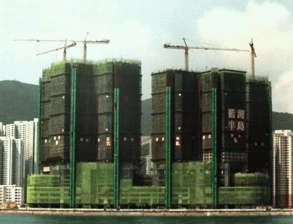 Construction site seen from the sea