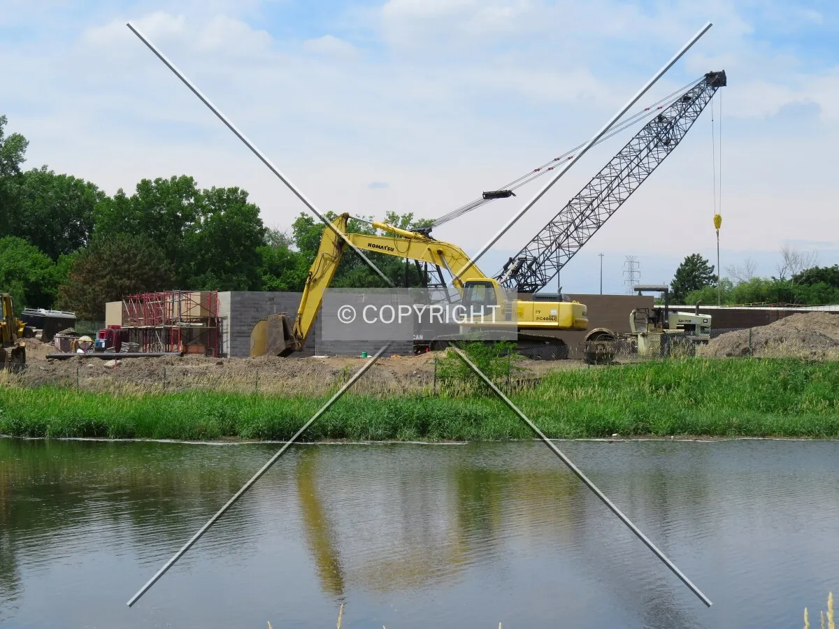 View to the northwest across an adjacent pond