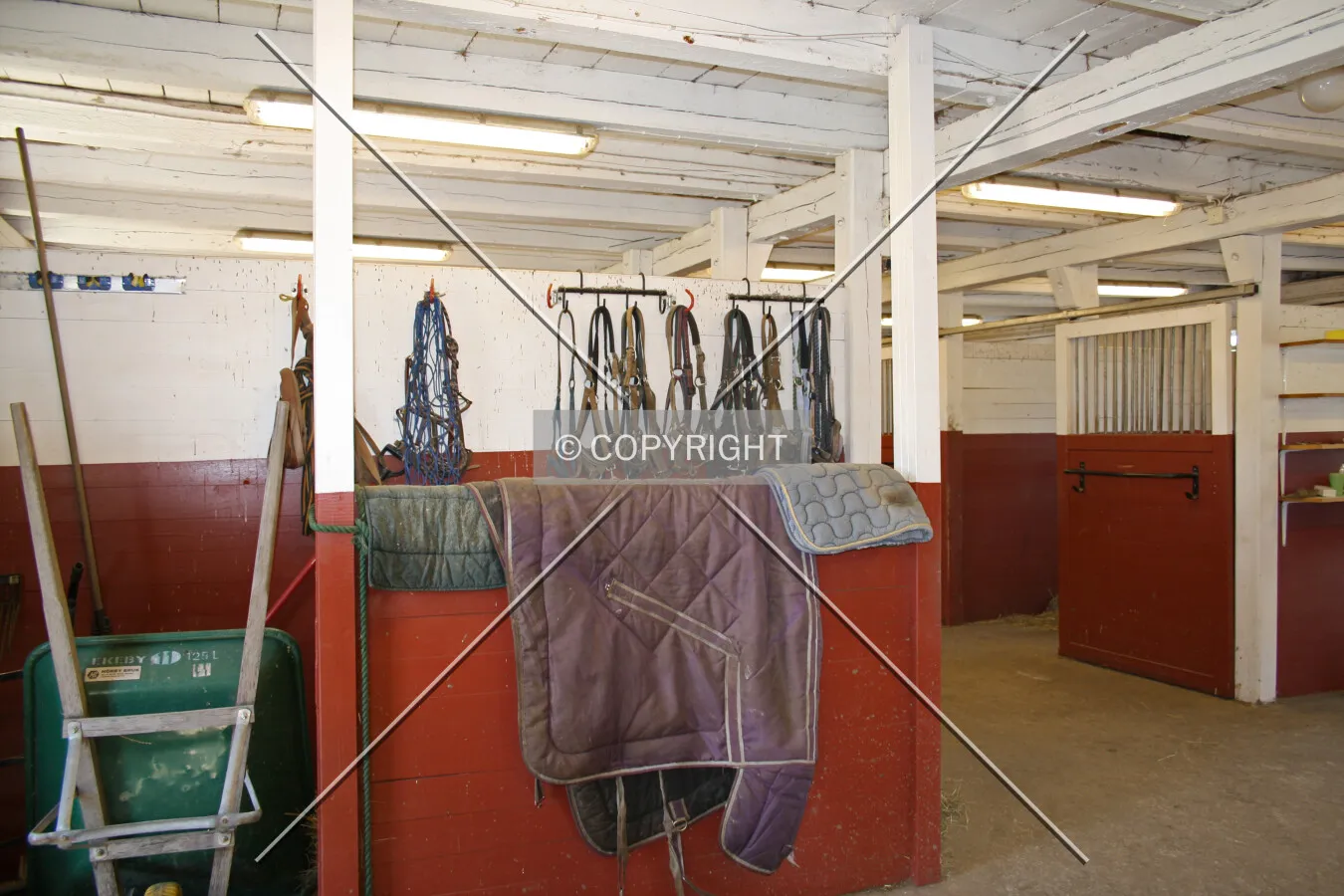 Riding equipment in a stable