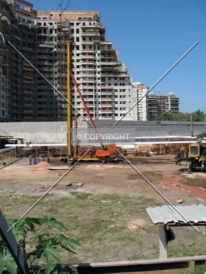Machinery used in the construction of the foundation