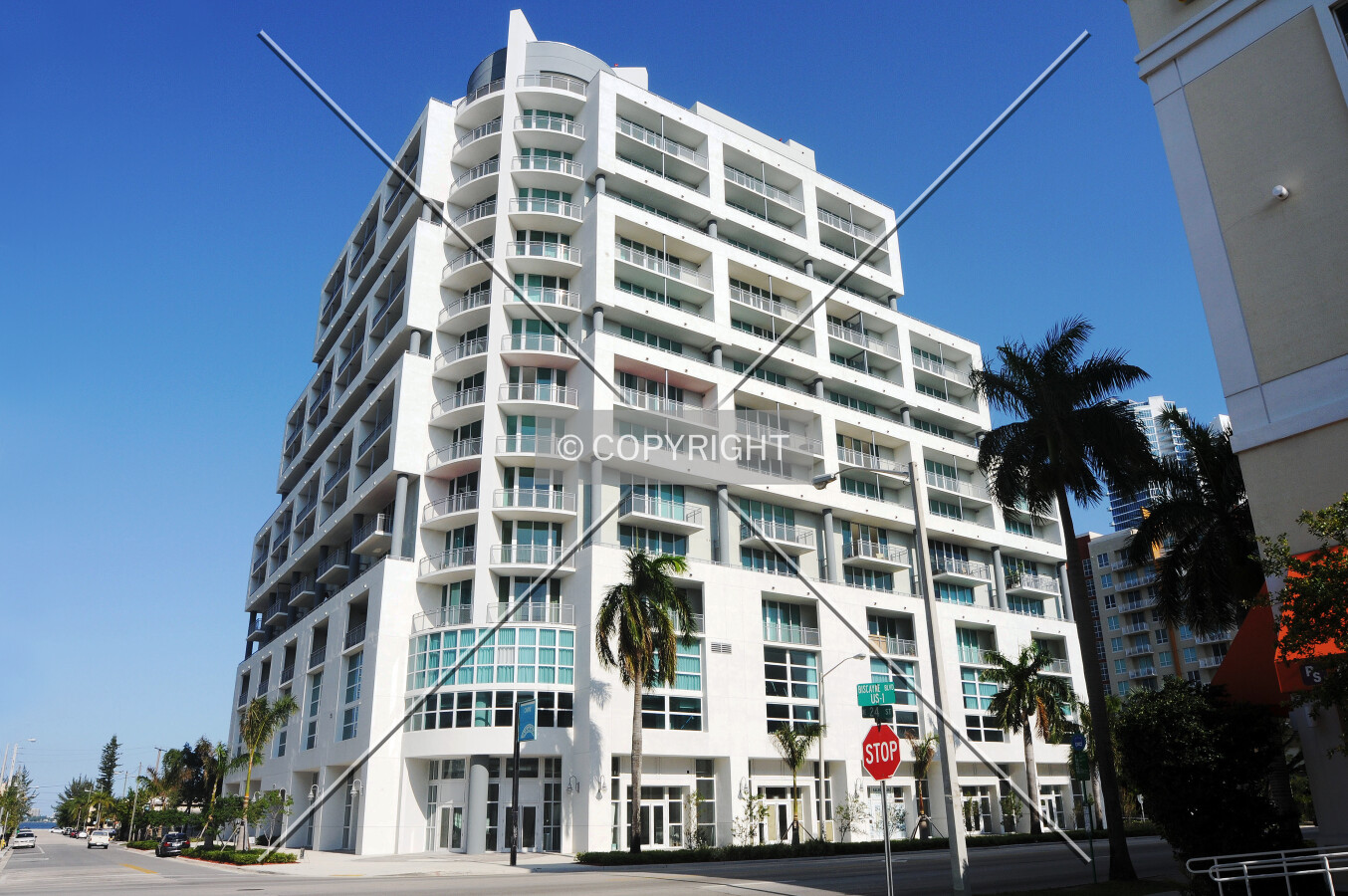 View from the northwest across Biscayne Boulevard