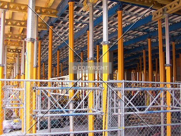 Support rods on the first level