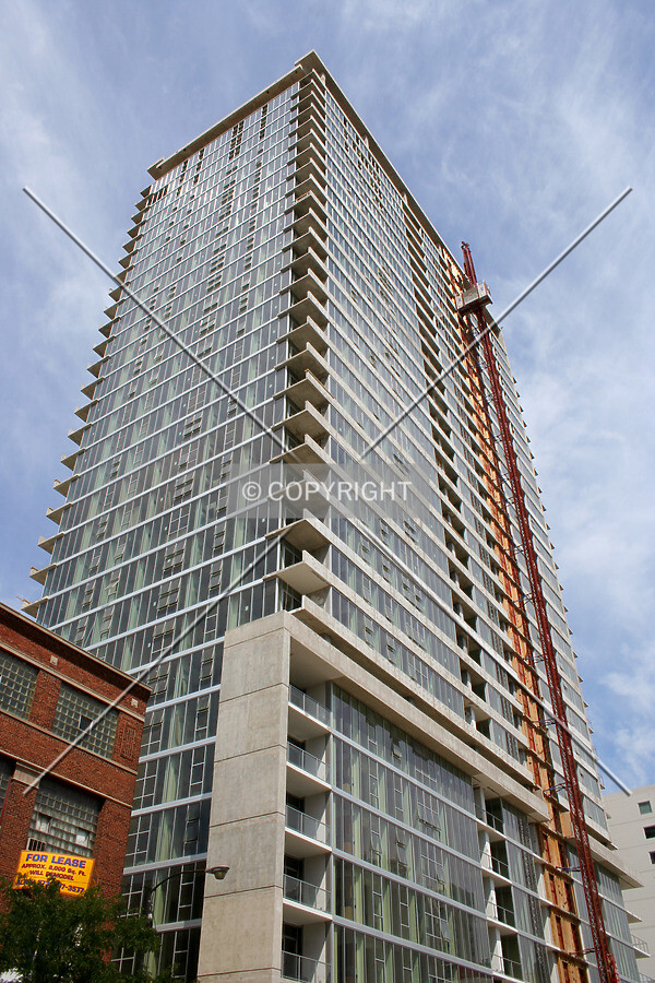 Looking up the southeast corner