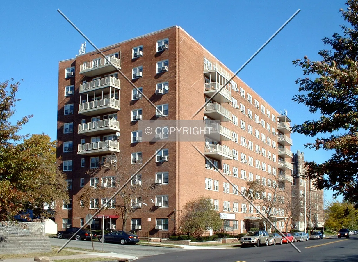 View from the southwest along Broadway