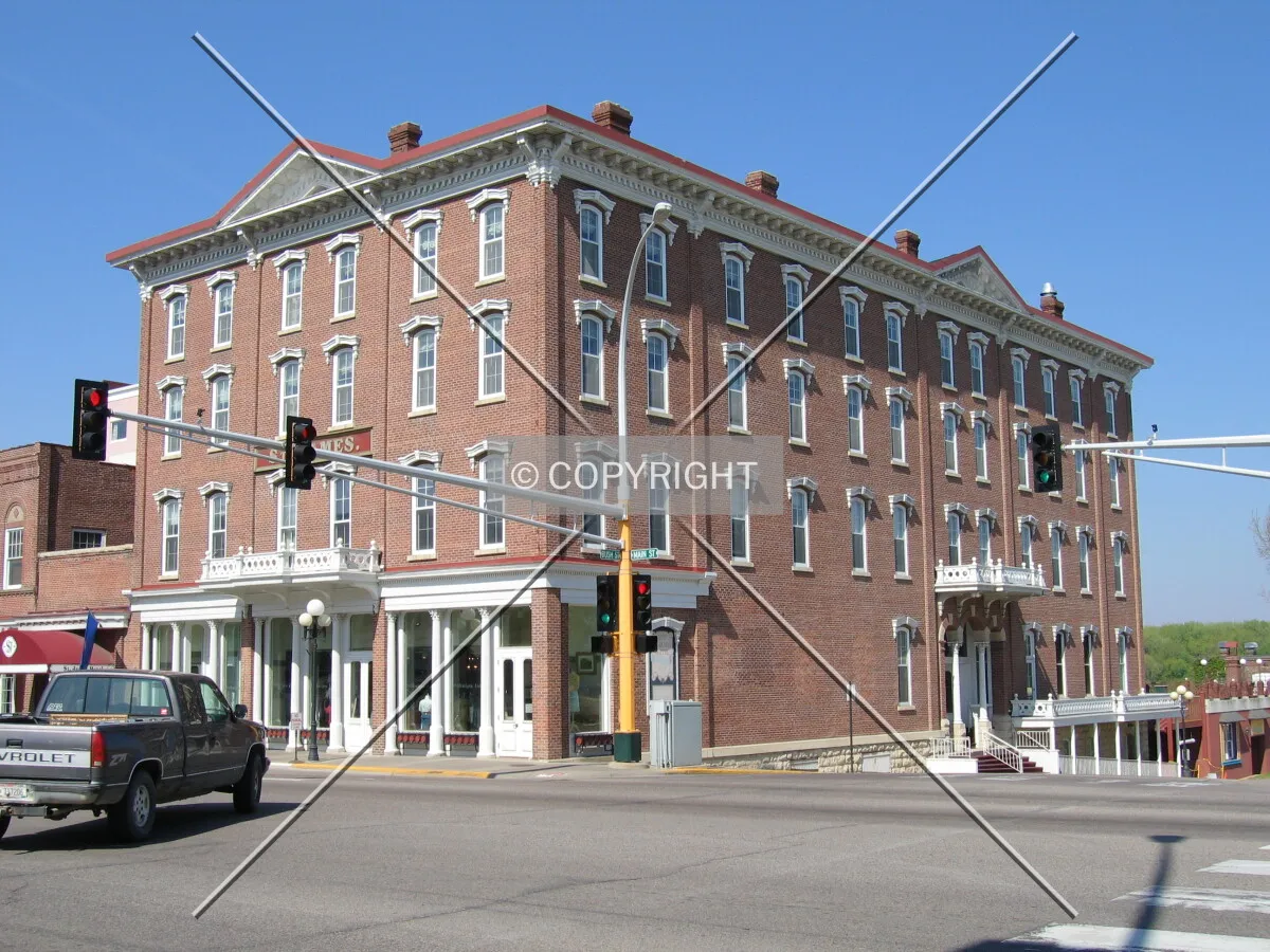 Main facades of historic hotel