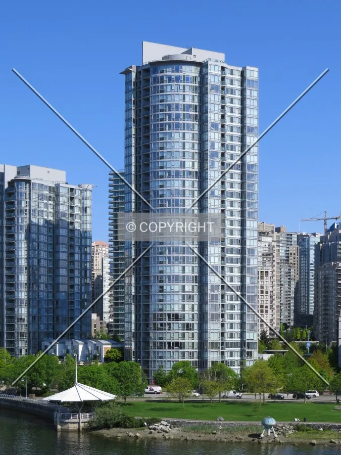 View to the north from the Cambie Bridge across False Creek