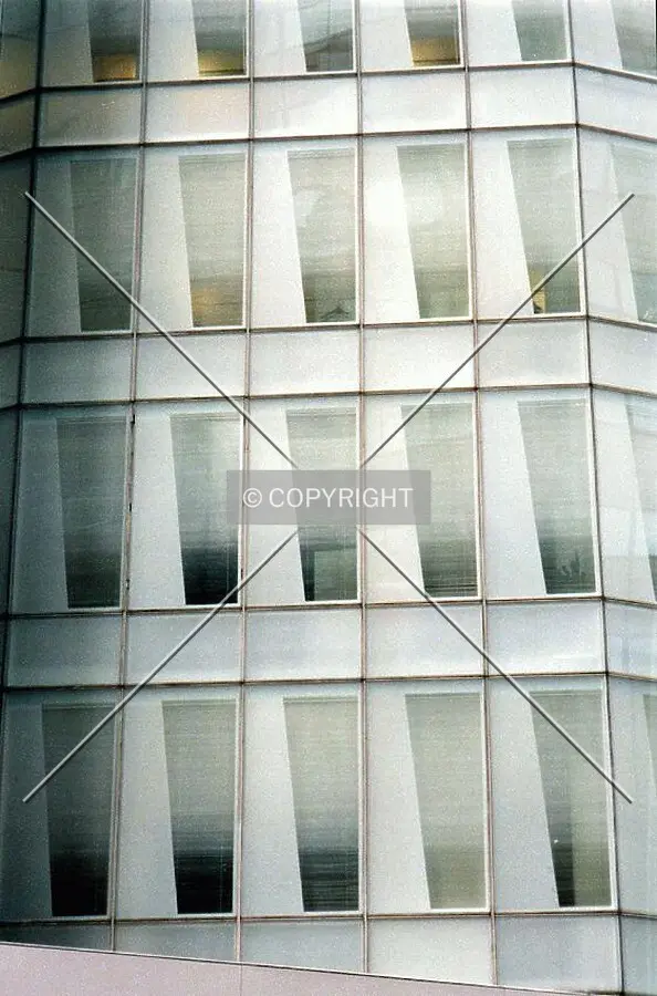 Detail of glass curtain wall facade