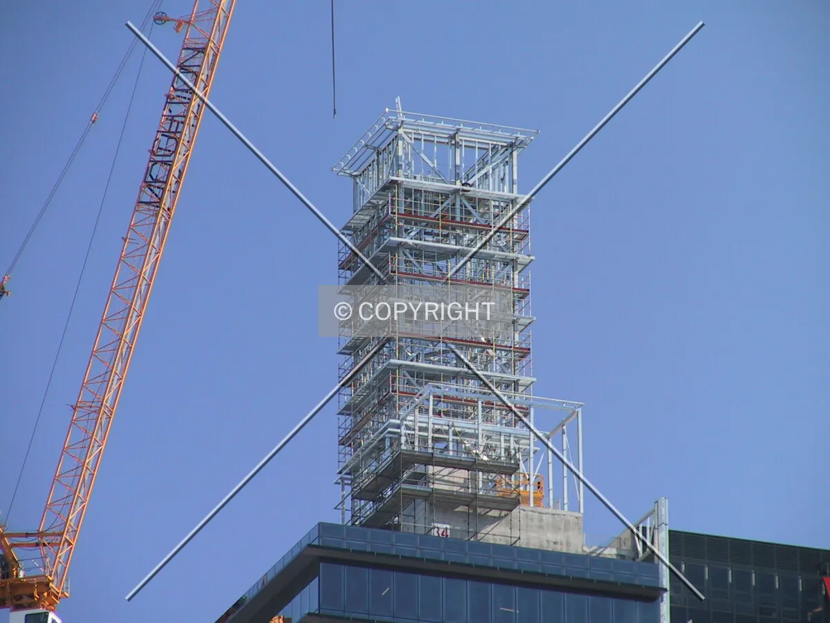 View of the weather beacon framework which is yet to be encased