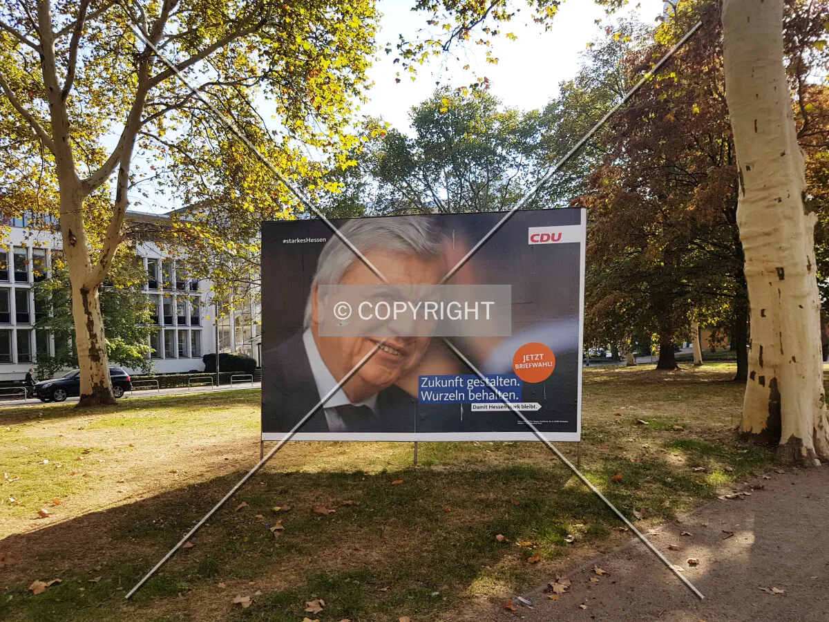 CDU candidate Volker Bouffier - campaign board for the Hessen state election in October 2018