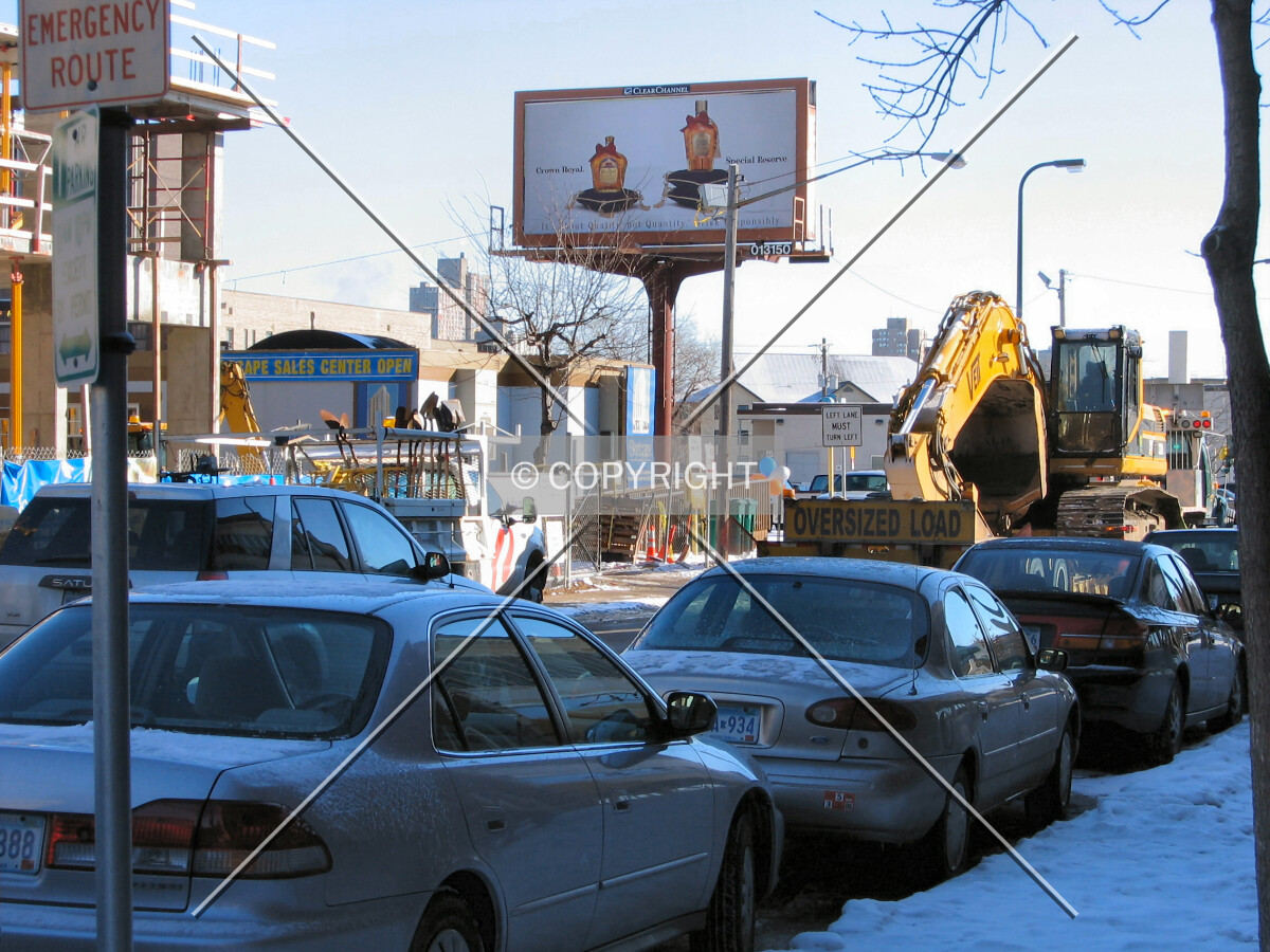 Equipment delivered to the site, on 10th Street South