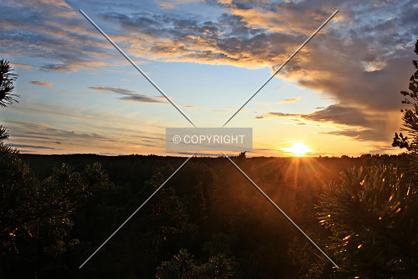Clouds and the sun during sunset