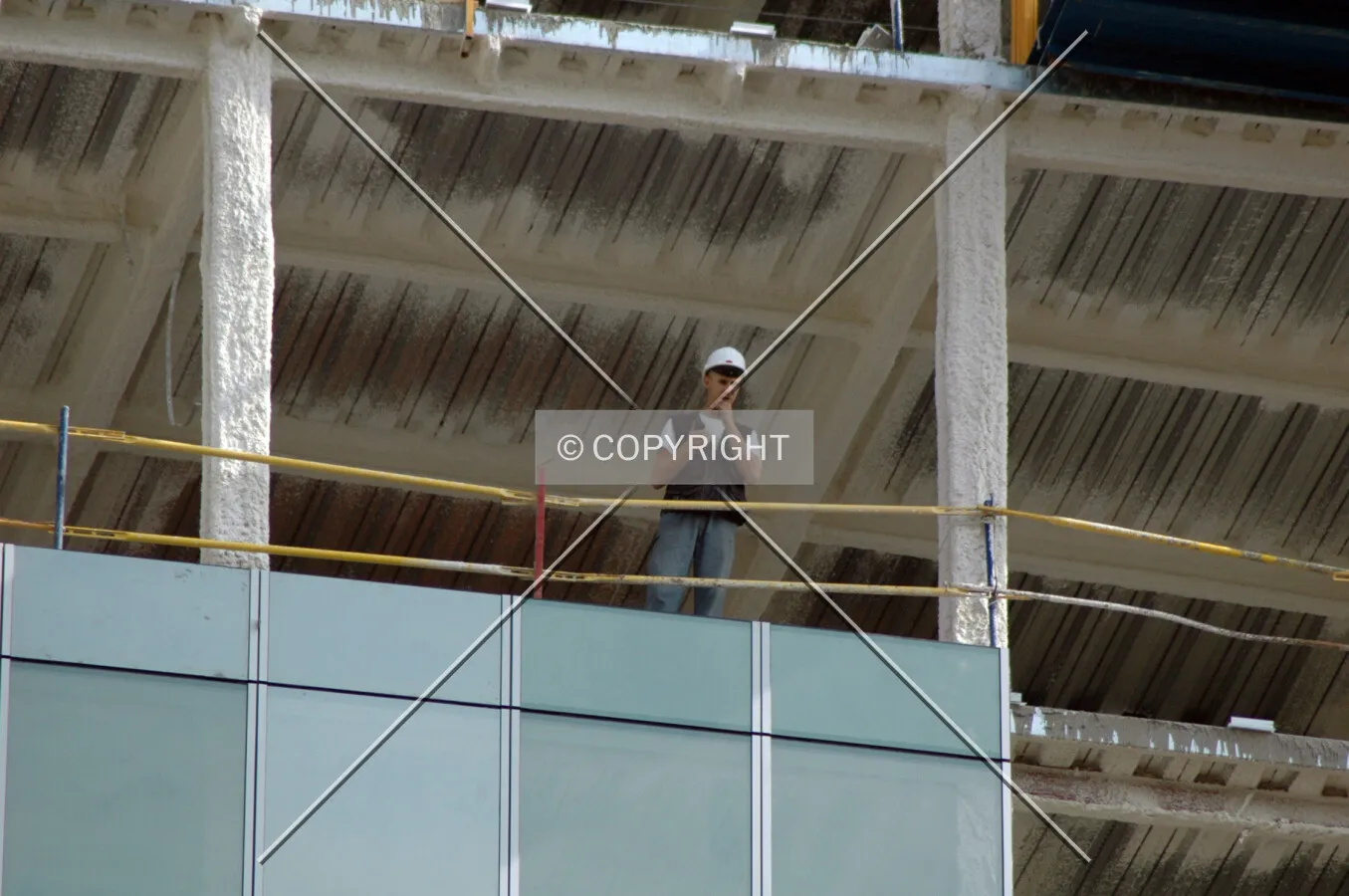 Worker on the top floors