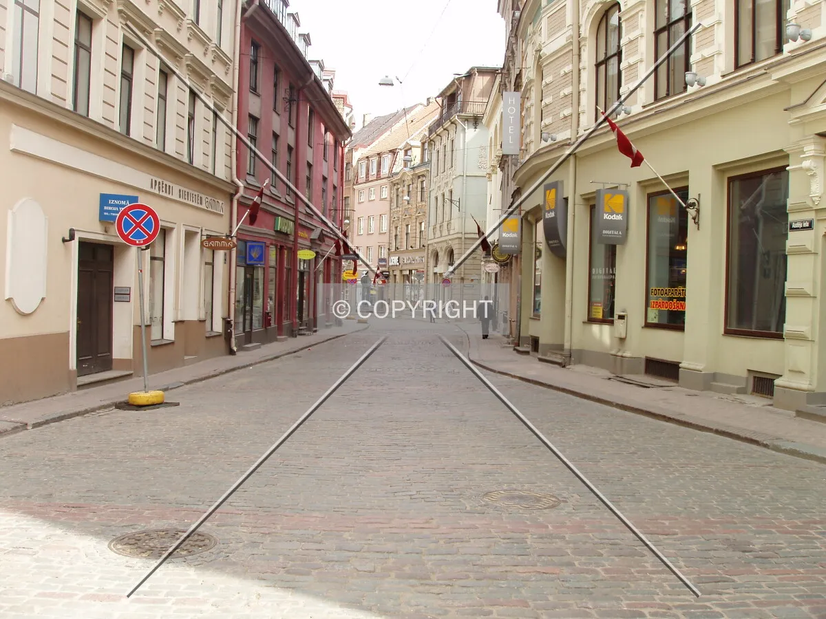 Empty Audeju Street in Old Town