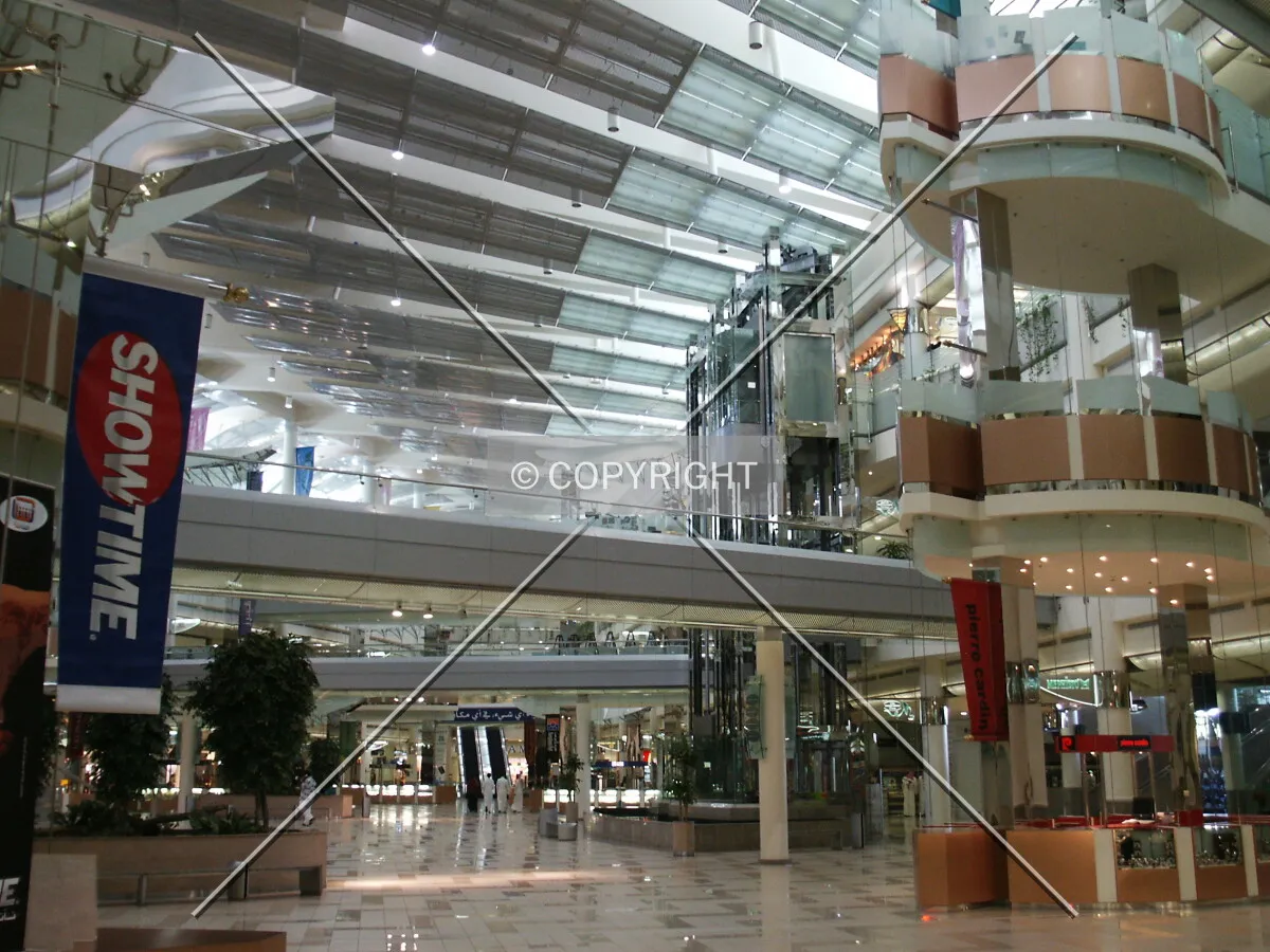 Inside the shopping center