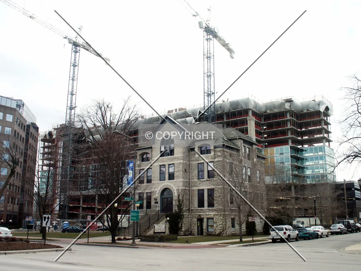 View from University and Sherman looking past Asbury Hall