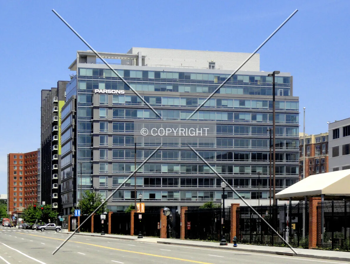 From across 1st Street to the south