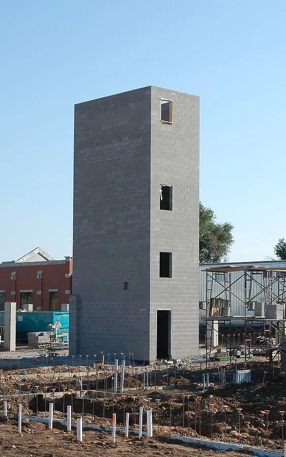 View of the elevator core