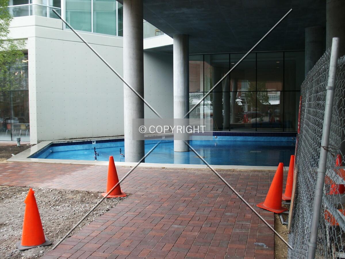 In front of the entrance facing southwest