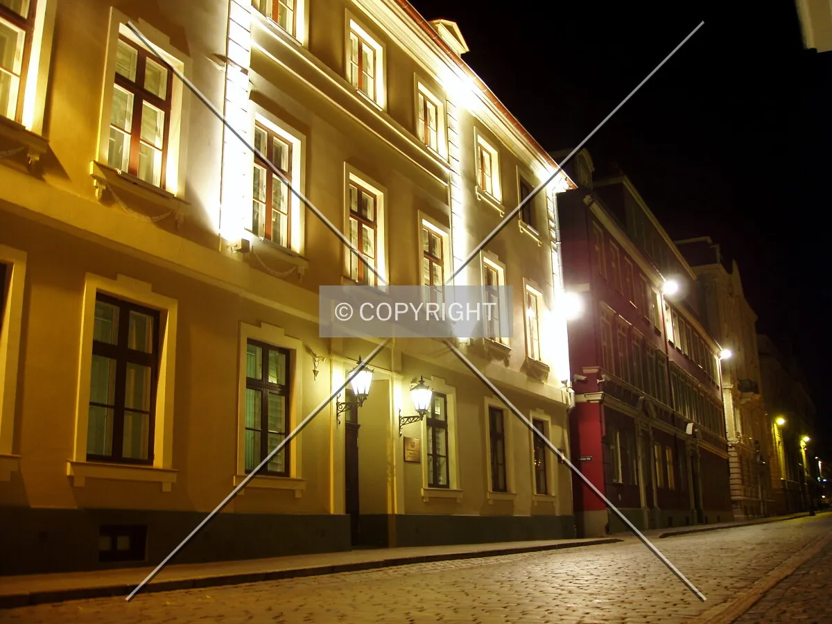 Empty Jekaba Street in Riga's Old Town
