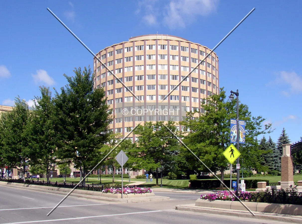 From the southeast across West Wisconsin Avenue