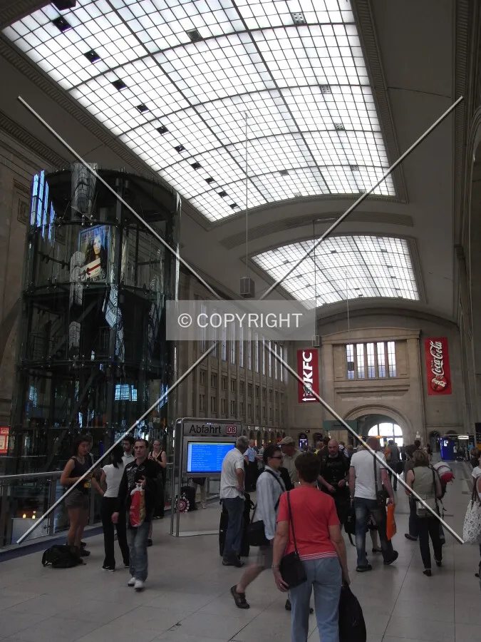 Glass elevator in Leipzig train station