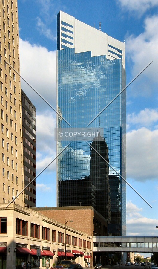 View to the east along 9th Street South, reflecting the Foshay Tower