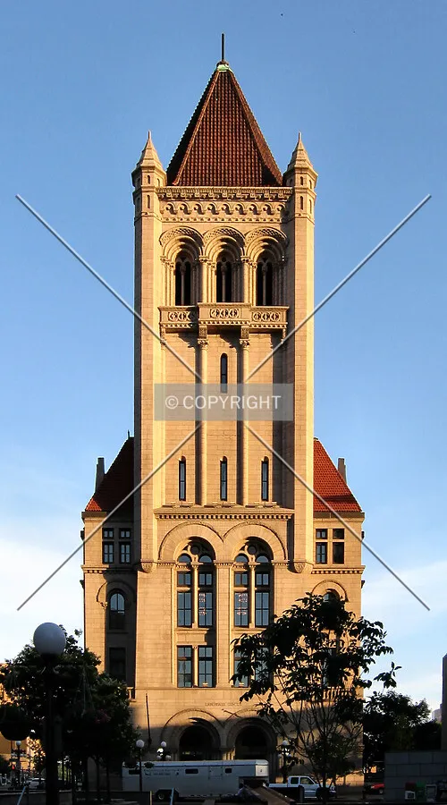North tower at sunset near the summer solstice