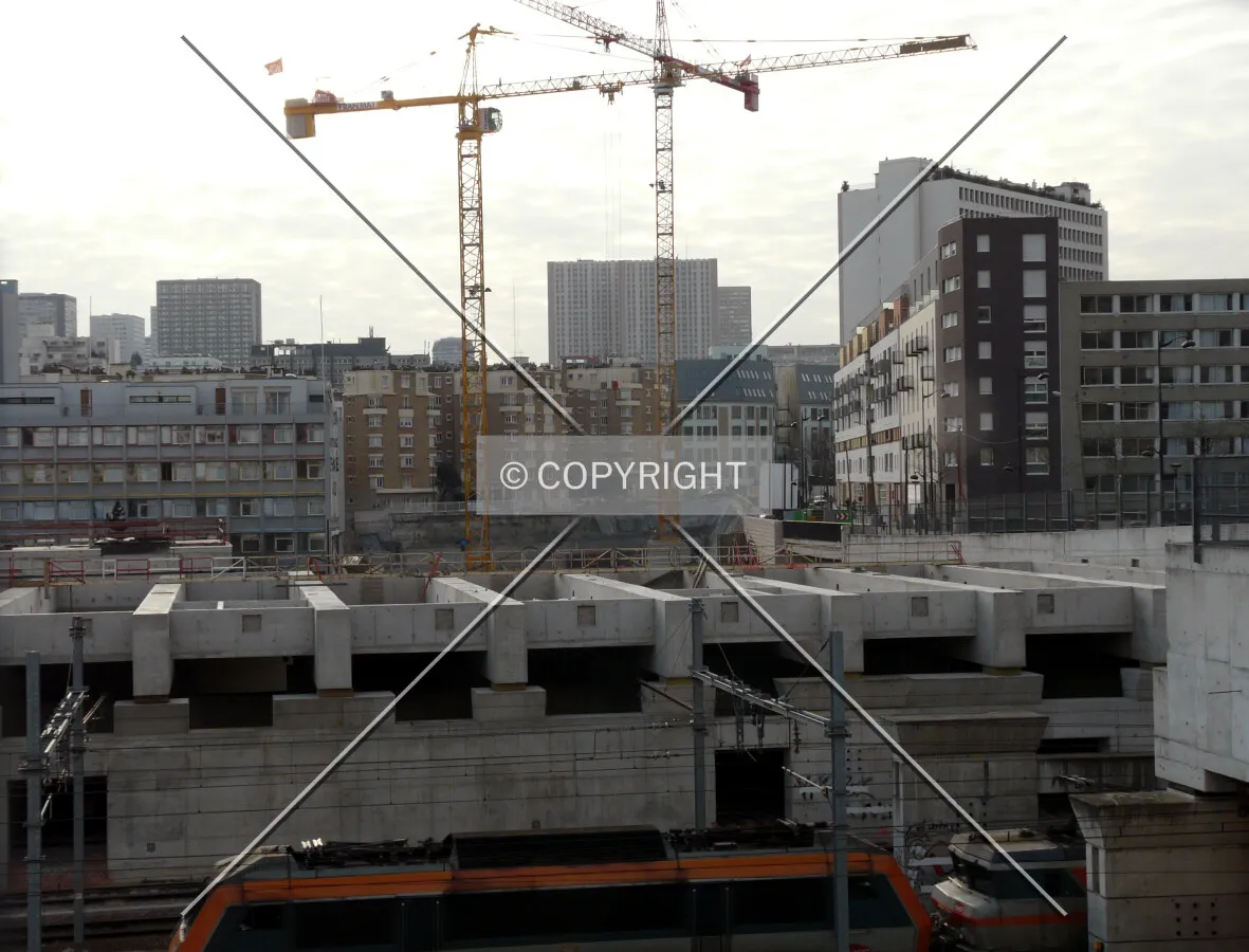 East view from Avenue de France, from across the soon-to-be covered rail tracks
