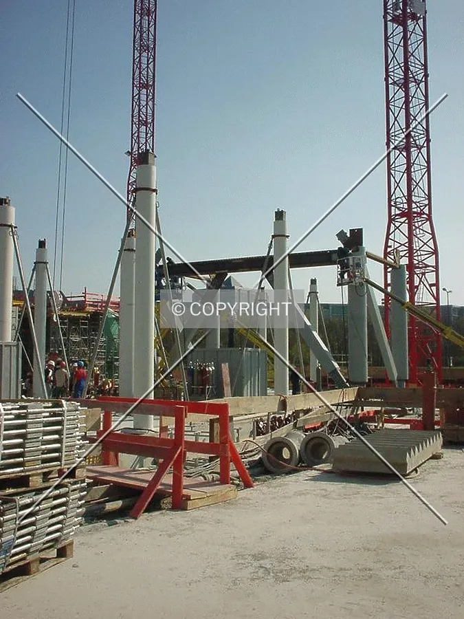 View of the part which will connect both towers when the complex is completed