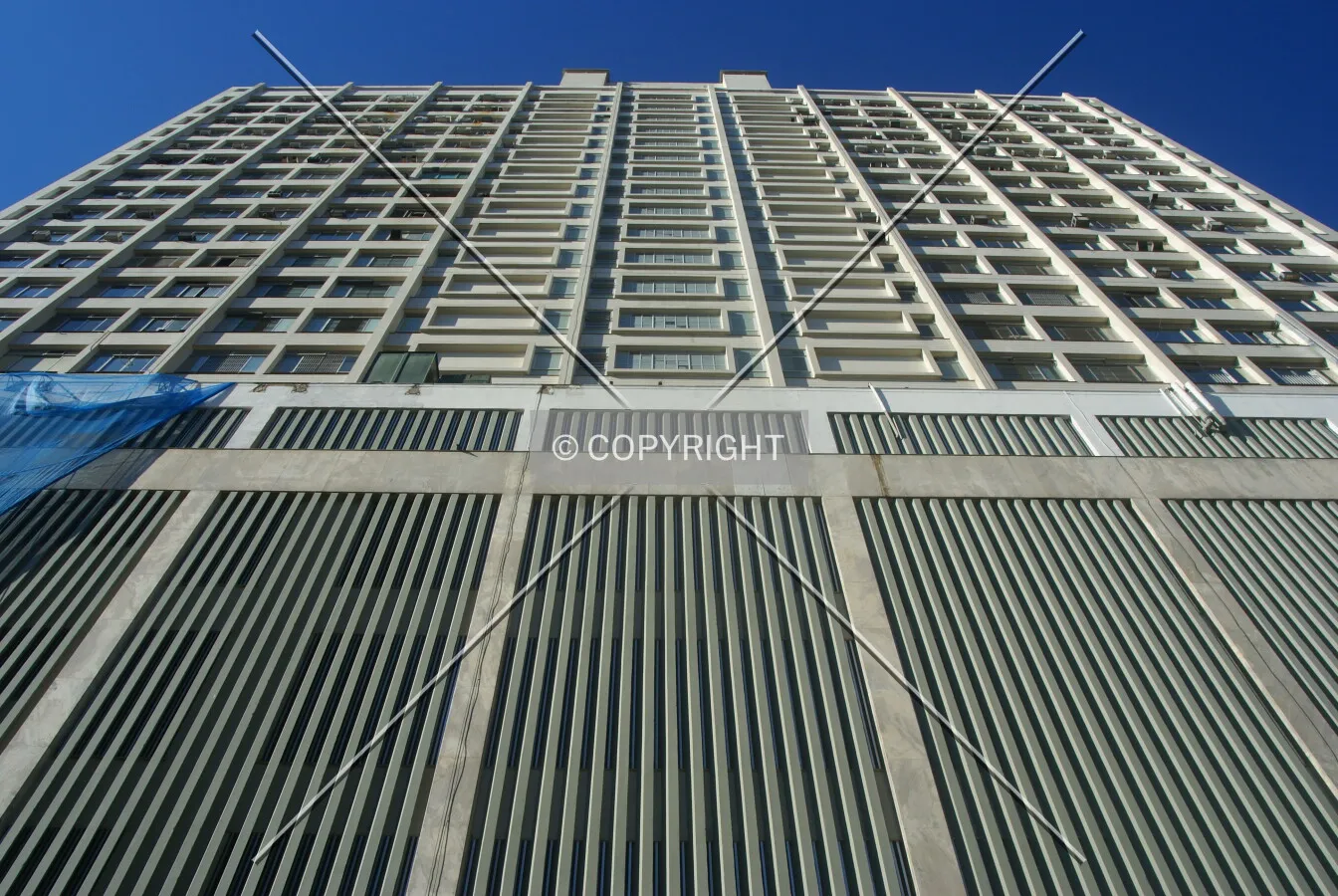 Front view as seen from across Caldas Junior Street