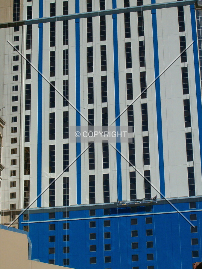Facade work during renovation