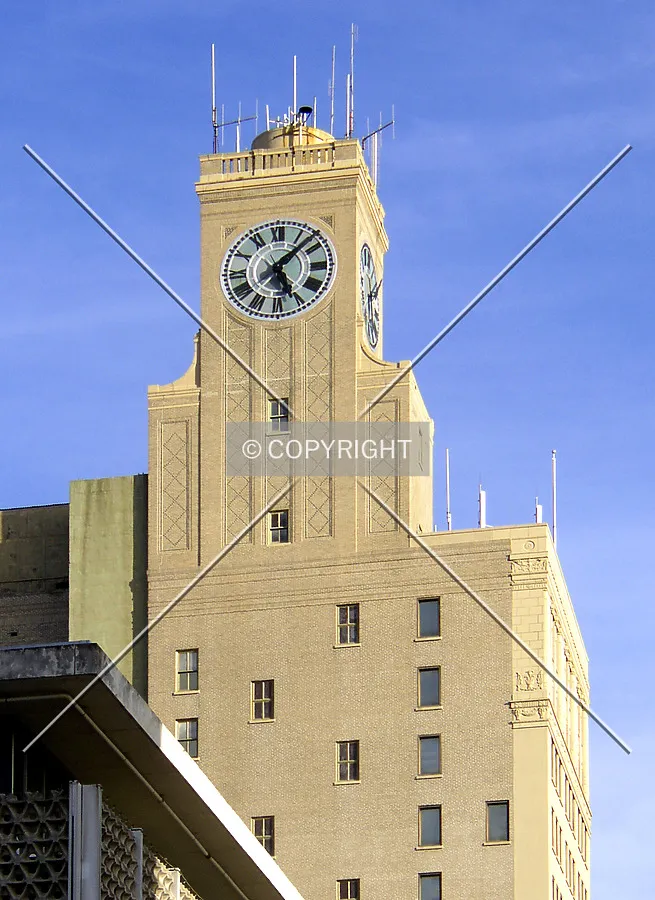 Detail of the clock on the northern facade