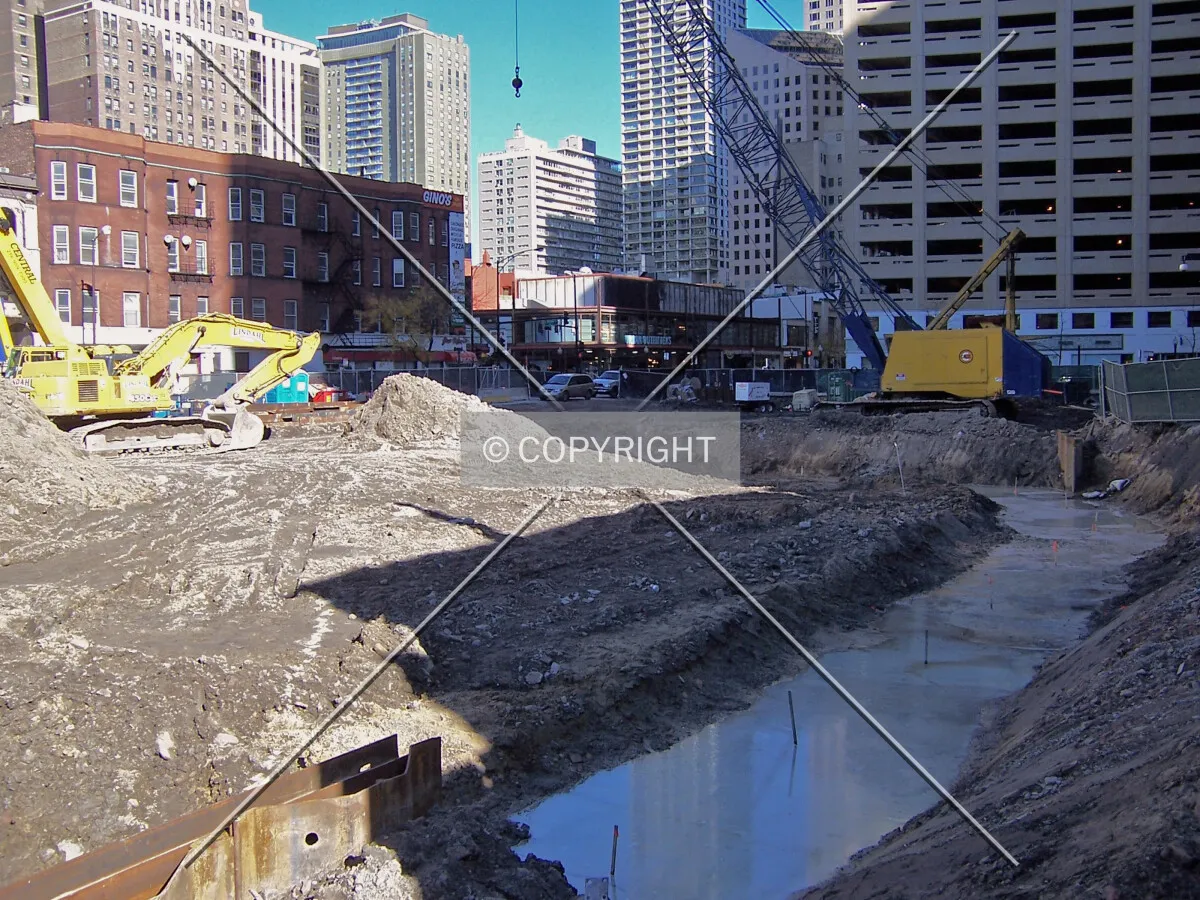 Looking northeast across the site from State Street