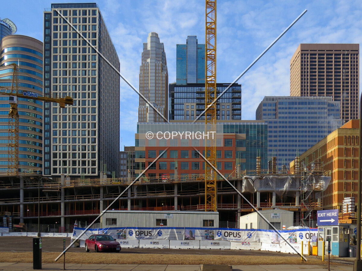 View to the south across 3rd Street South, in skyline context