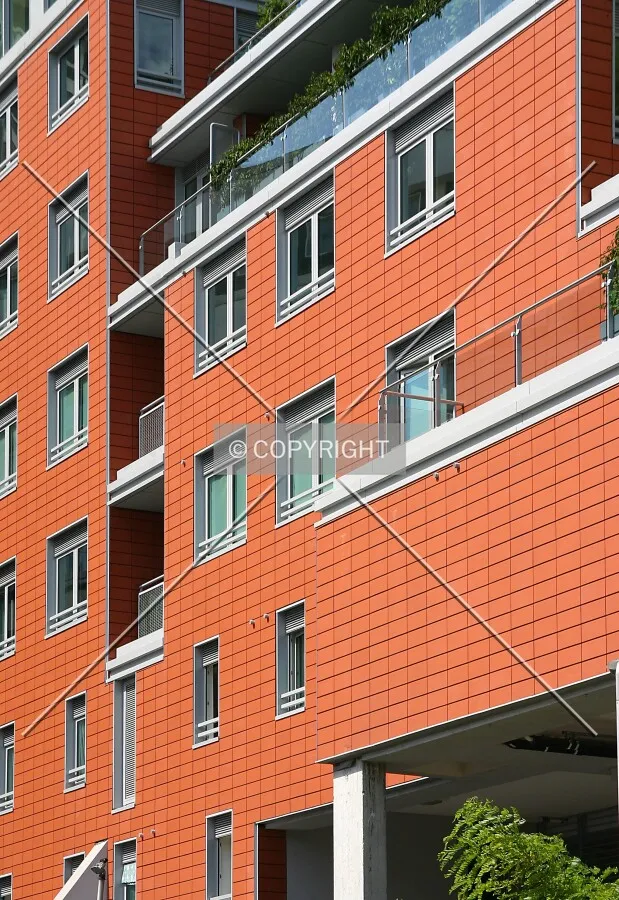 View weas of the terracotta façade from Fleet Street
