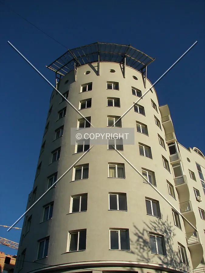 Looking up from northwest