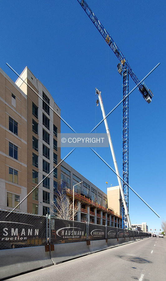 From the northeast during construction; April 23, 2020