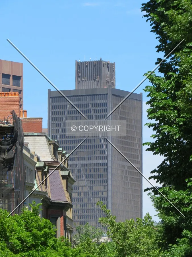 Distant view to the northeast along Commonwealth Avenue