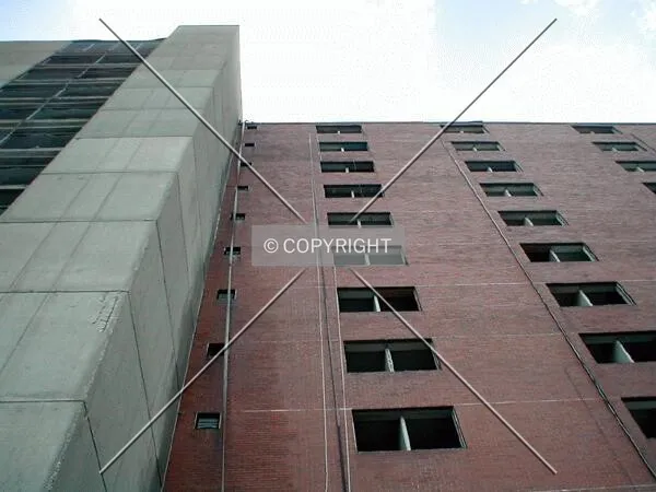 Eastern elevation as seen during demolition