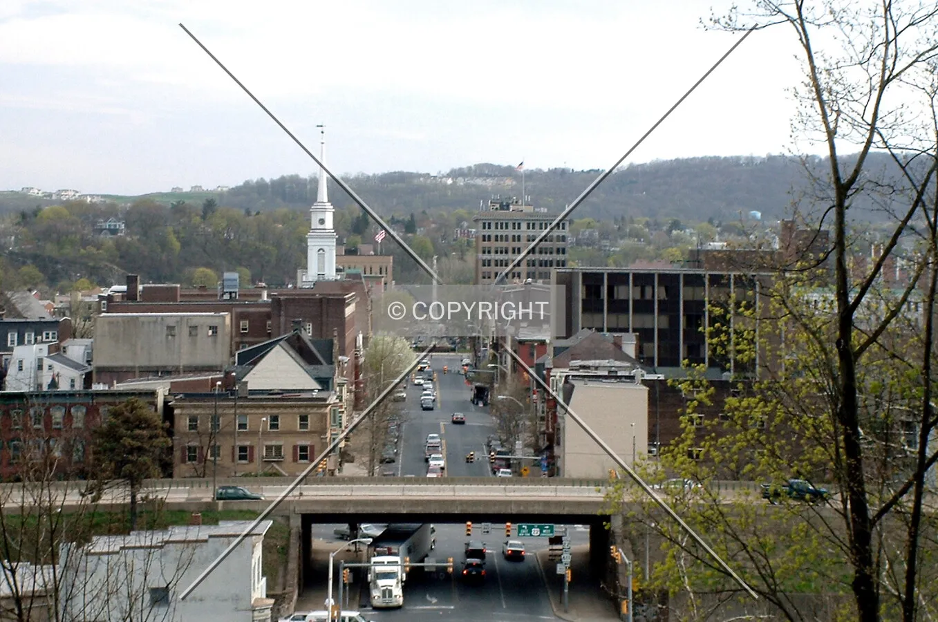 View from the north along Third Street