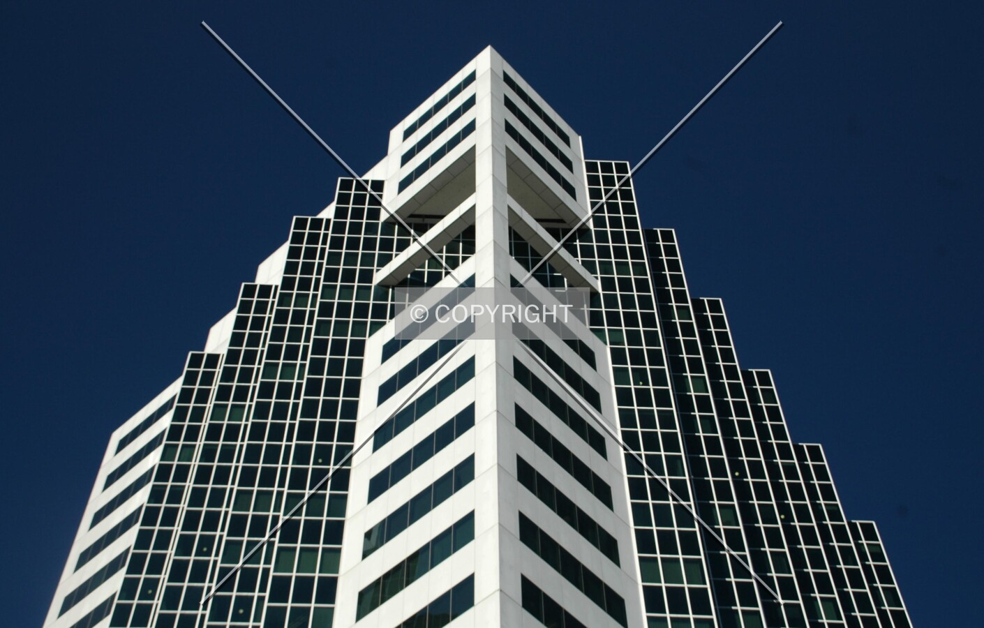 Looking up the northwest corner