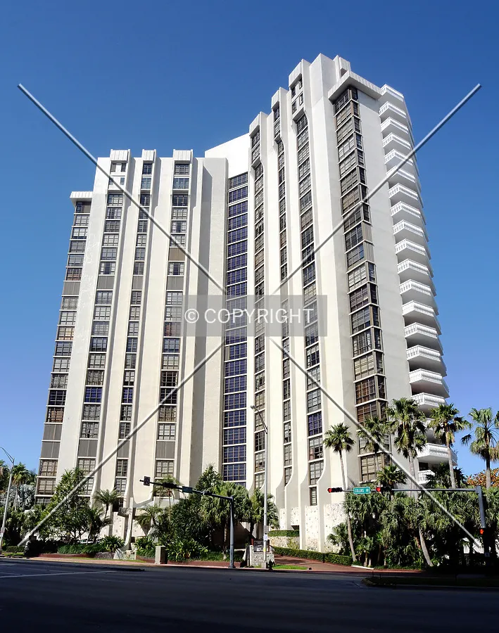 View from the east across Collins Avenue
