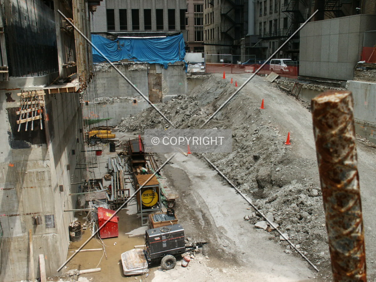 Gravel ramp into the pit