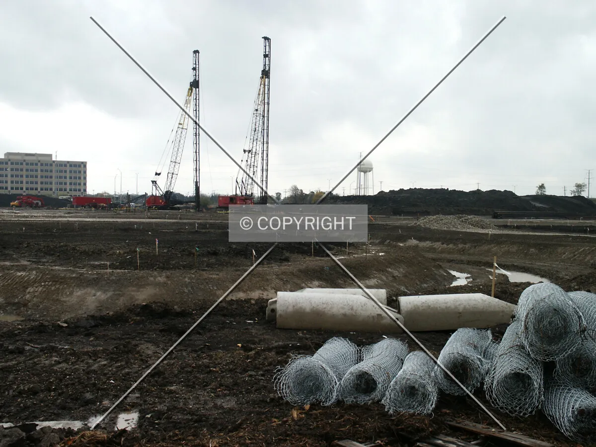 Foundation cranes seen from the northeast